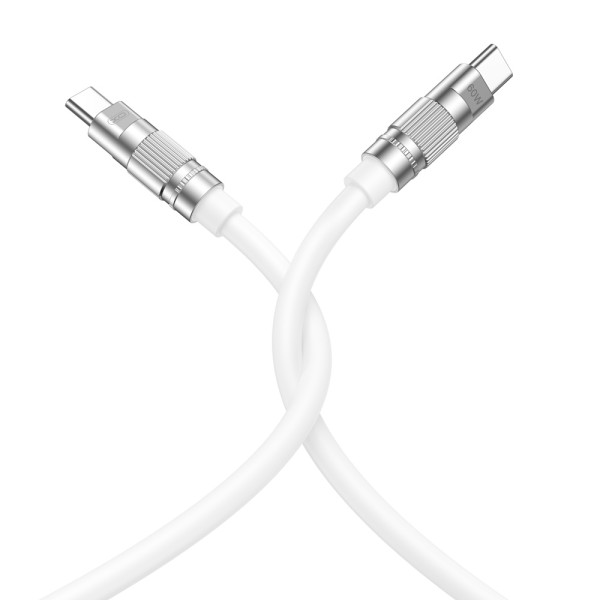 Cable de datos NB-Q228B tipo C a tipo C PD60W silicona TPE y aleación de zinc 1.2m Blanco