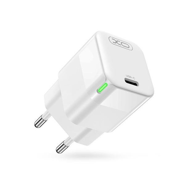 Cargador rápido CE06 (EU) PD 30W GaN con pantalla de lámpara (materiales certificados CE)