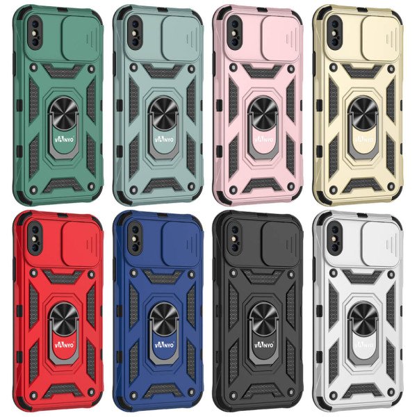 Capa de capa de câmera militar deslizante protege 360° para iPhone XS Max