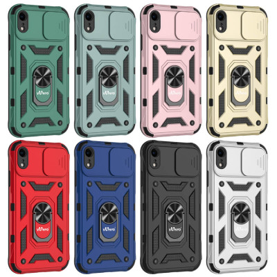 Capa de capa de câmera militar deslizante protege 360° para iPhone XR