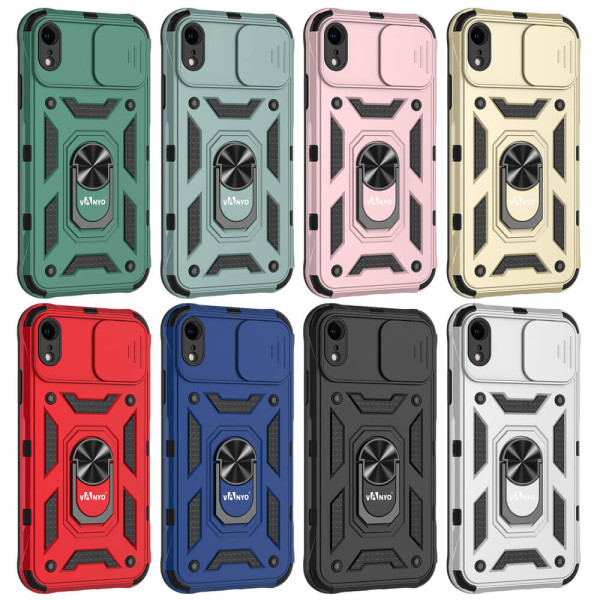 Capa de capa de câmera militar deslizante protege 360° para iPhone XR