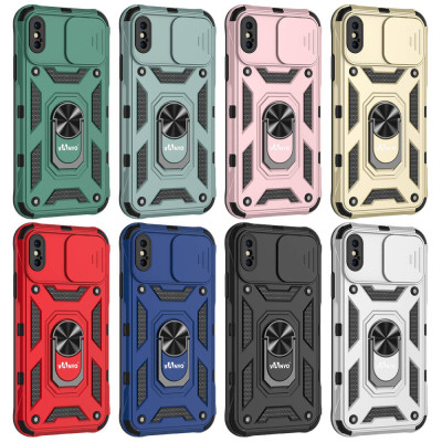 Capa de capa de câmera militar deslizante protege 360° para iPhone X / XS