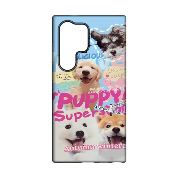 Funda Dibujos de Plastico Doble en Perros para Samsung S24 Ultra