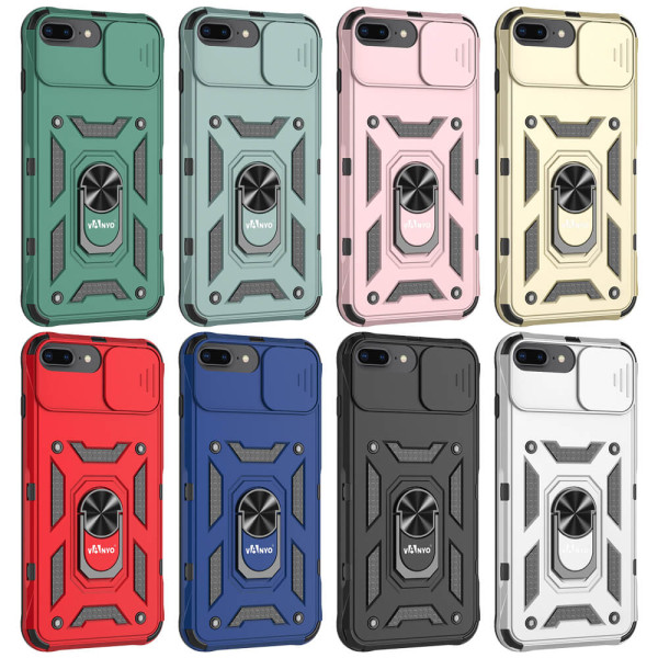 Capa de capa de câmera militar deslizante protege 360° para iPhone 6 / 7 / 8 Plus