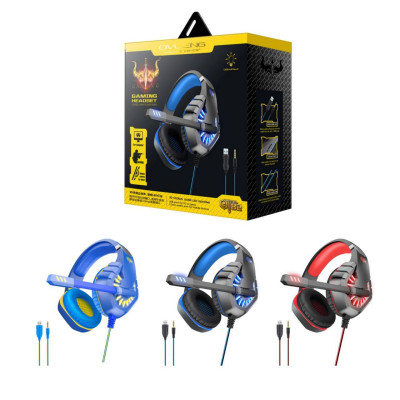 Casco de Juego con Cable con Luz RGB