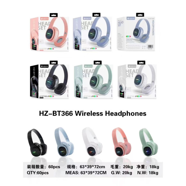 Cascos Inalambrico Bluetooth HZ-BT366 en Rosa