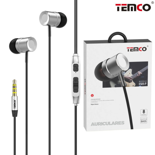 Auriculares Intrauditivos Metál Microfono ES05 Plata