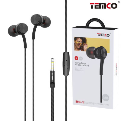 Auriculares Intrauditivos Metál con Microfono ES07-N Negro