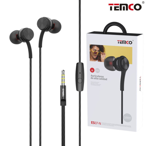 Auriculares Intrauditivos Metál con Microfono ES07-N Negro