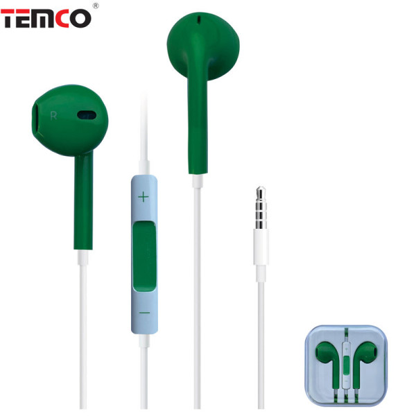 Auriculares con Cable Jack 3.5mm Verde Oscuro - Modelo CSA25-T04