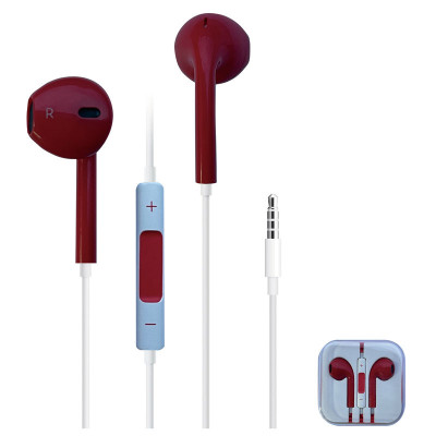 Auriculares con Cable Jack 3.5mm Rojo Oscuro - Modelo CSA25-T05