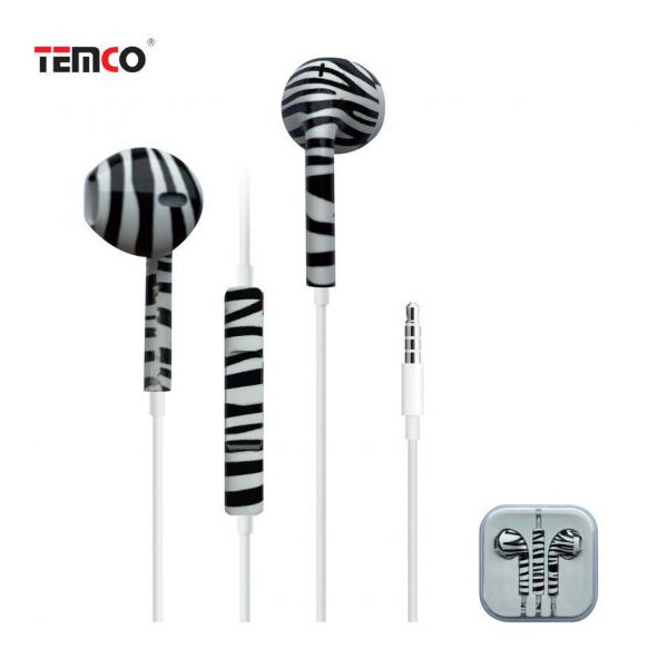Auriculares con Cable Jack 3.5mm Raya Blanco Negro - Modelo CHA26-T17