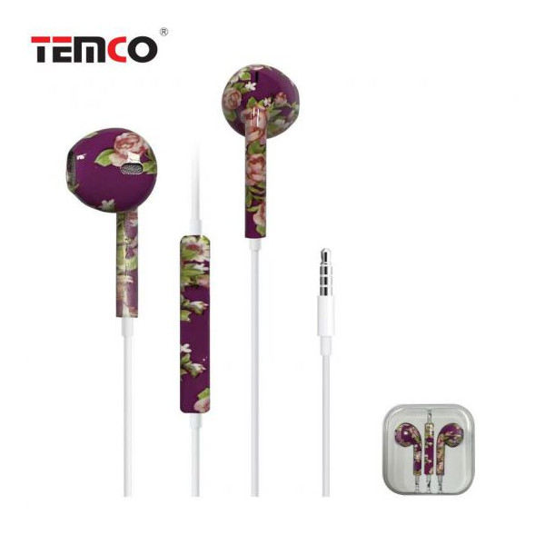 Auriculares con Cable Jack 3.5mm Flores - Modelo CHA26-T28