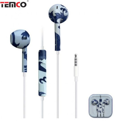 Auriculares con Cable Jack 3.5mm Azul Blanco - Modelo CHA26-T46
