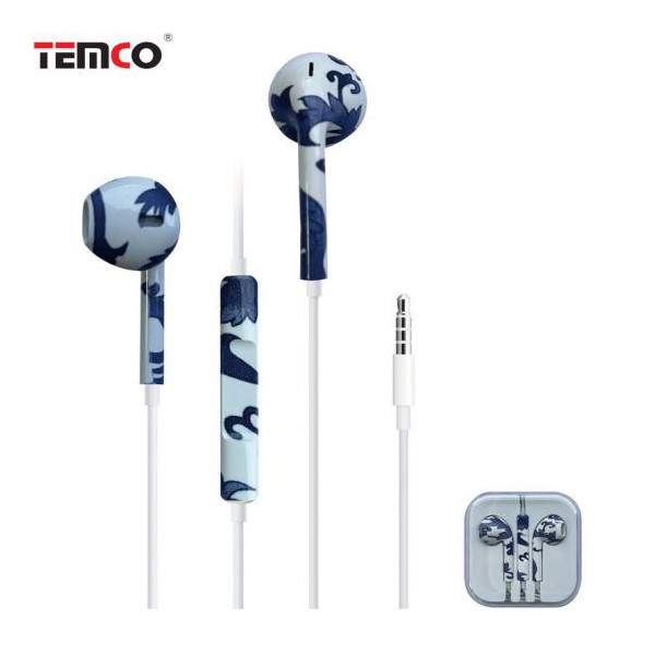 Auriculares con Cable Jack 3.5mm Azul Blanco - Modelo CHA26-T46