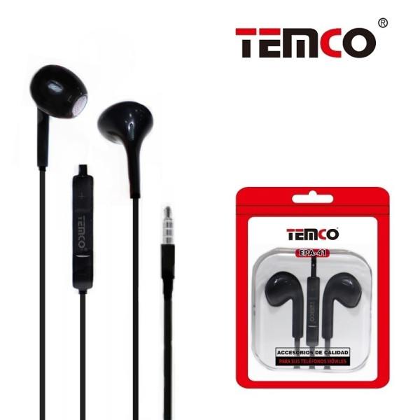 Auriculares con Cable Jack 3.5mm Negro - Modelo EPA41-B00