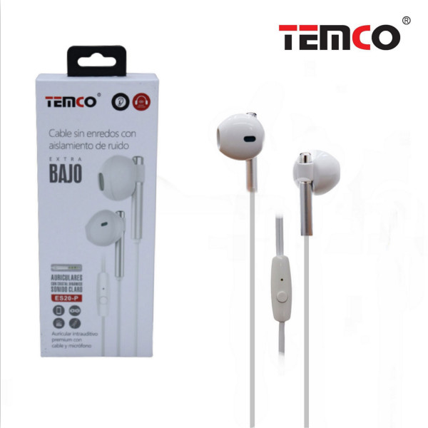 Auriculares Jack 3.5mm con Microfono en Plata ES20-B