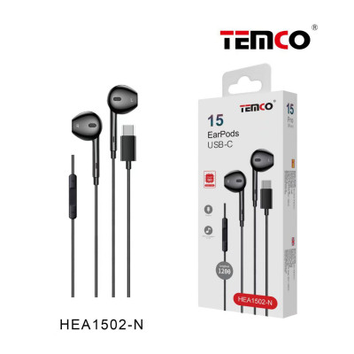 Auriculares Type-C Digitales con Microfono en Negro HEA1502-N