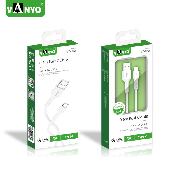 Cable USB a Type-C 0.5M 3A Carga Rapida VY-060