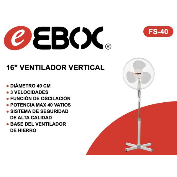 16" Ventilador Vertical Diametro 40CM