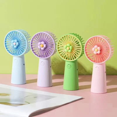 Mini Ventilador con Flor Colores
