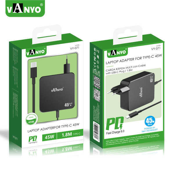 Cargador 45W Con Cable Type-C To Type-C para Portatil