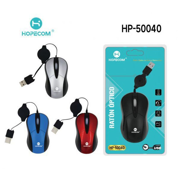 Raton con Cable de Colores HP-50040 HOPECOM