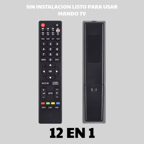 Mando de Television para 12 EN 1 Sin Instalacion para Usar