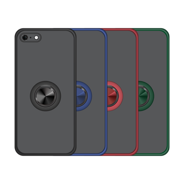 Funda Mate Translúcido Soporte Anillo iman 360 Grados para iPhone 7 / 8