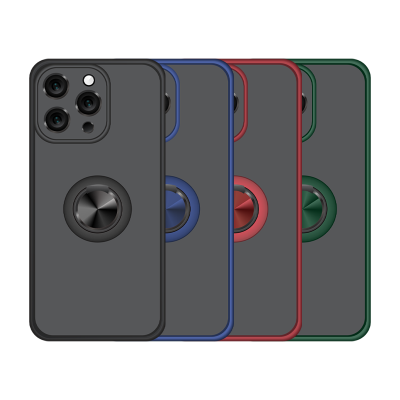 Estojo fosco translúcido suporte de anel magnético de 360 ​​graus para iPhone 13 Pro Max