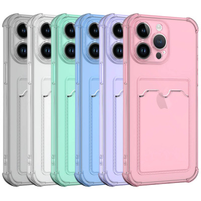 Color TPU Case with Card Holder for iPhone 14 Pro