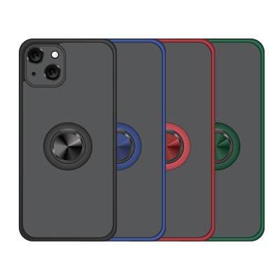 Funda Mate Translúcido Soporte Anillo iman 360 Grados para iPhone 13 Mini
