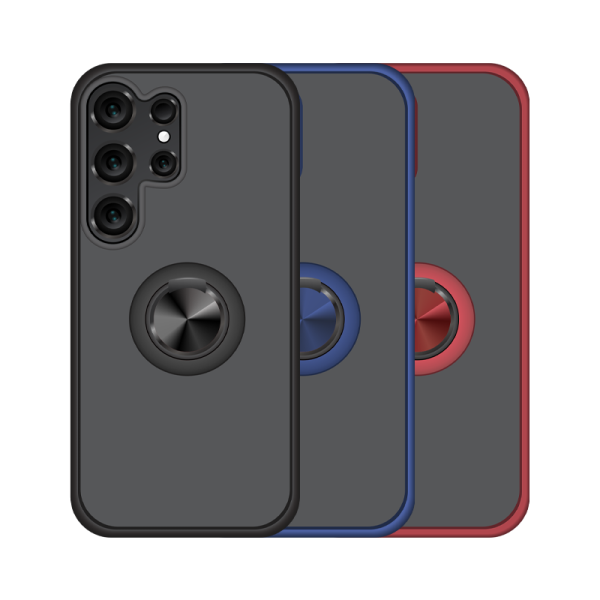 Funda Mate Translúcido Soporte Anillo iman 360 Grados para Samsung S25 Ultra