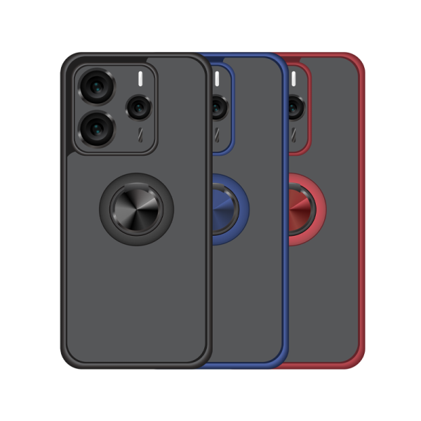 Funda Mate Translúcido Soporte Anillo iman 360 Grados para Redmi Note 14 5G