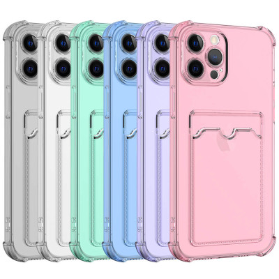 Estojo de TPU colorido com porta-cartões para iPhone 12 Pro