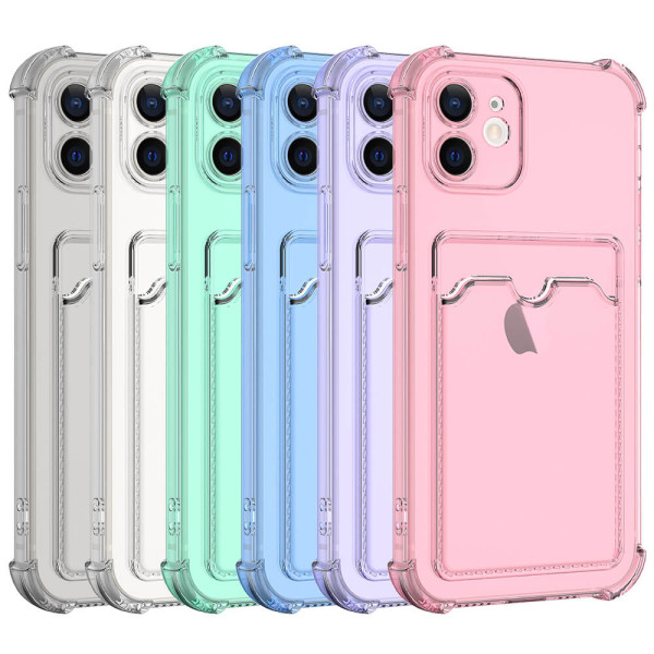 Estojo de TPU colorido com porta-cartões para iPhone 12 Mini
