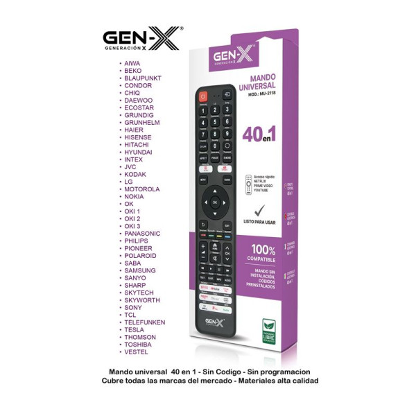 Mando de Television para 40 EN 1 Sin Instalacion para Usar