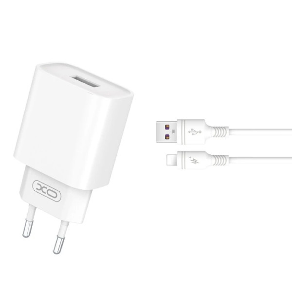 Cargador Con Cable USB A Lighting 18W XO-CE02D En Blanco