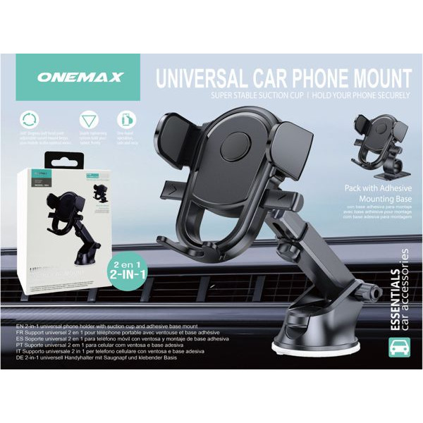 Soporte de Coche para Movil 2 en 1 Brazo Ventosa + Base Adesivo X84