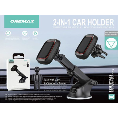 Soporte Magnetico 2 en 1 con Brazo Regulable Y Clip Para Rejilla de Aire X85
