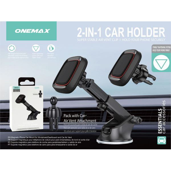 Soporte Magnetico 2 en 1 con Brazo Regulable Y Clip Para Rejilla de Aire X85