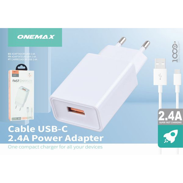 Cargador 2.4A Con Cable USB a Type-C AF01