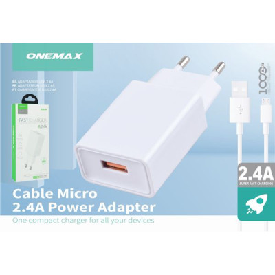 Cargador 2.4A Con Cable USB a Micro USB V8 AF04