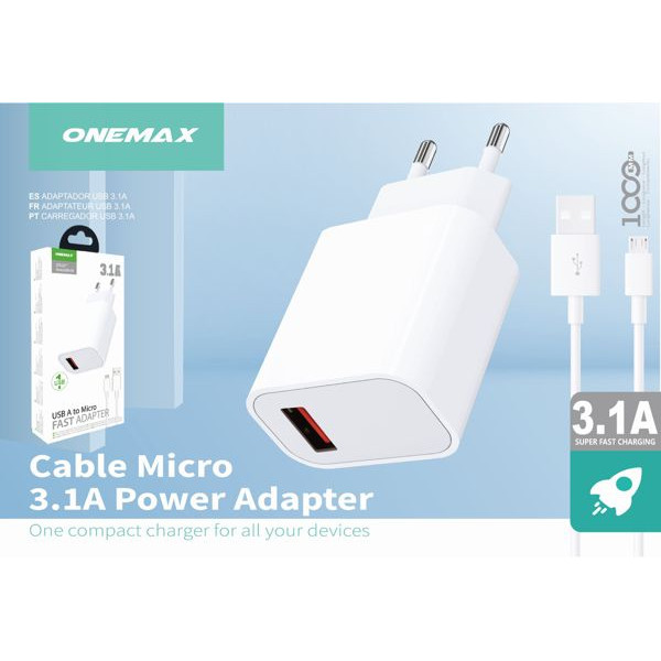 Cargador Rapido 3.1A Con Cable Micro ADR09