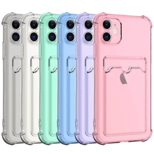 Estojo de TPU colorido com porta-cartões para iPhone 11