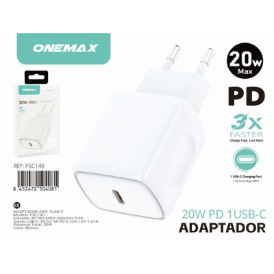 Adaptador Cargador Rapido PD 20W FSC140