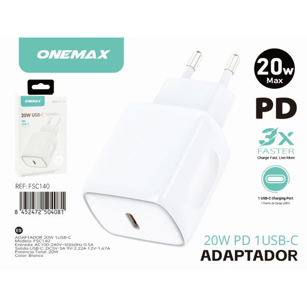 Adaptador Cargador Rapido PD 20W FSC140