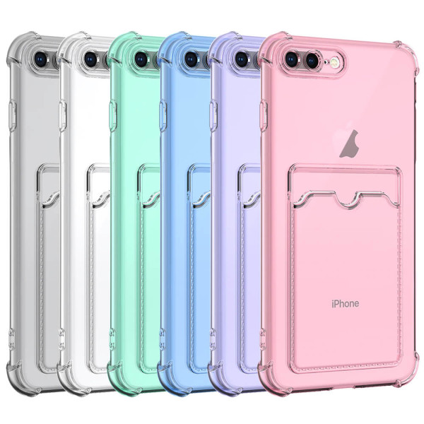 Color TPU Case with Card Holder for iPhone 7 / 8 Plus