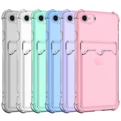 Estojo de TPU colorido com porta-cartões para iPhone 7 / 8