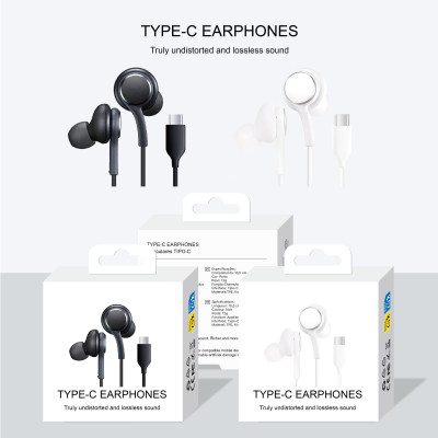 Auriculares Type-c con Microfono VY-085 Compatible con iPhone 16 17 Hi-Fi Audio en Blanco Negro